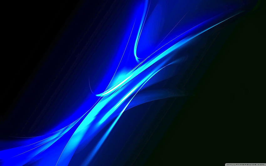 Neon Blue, Blue Black Abstract HD wallpaper