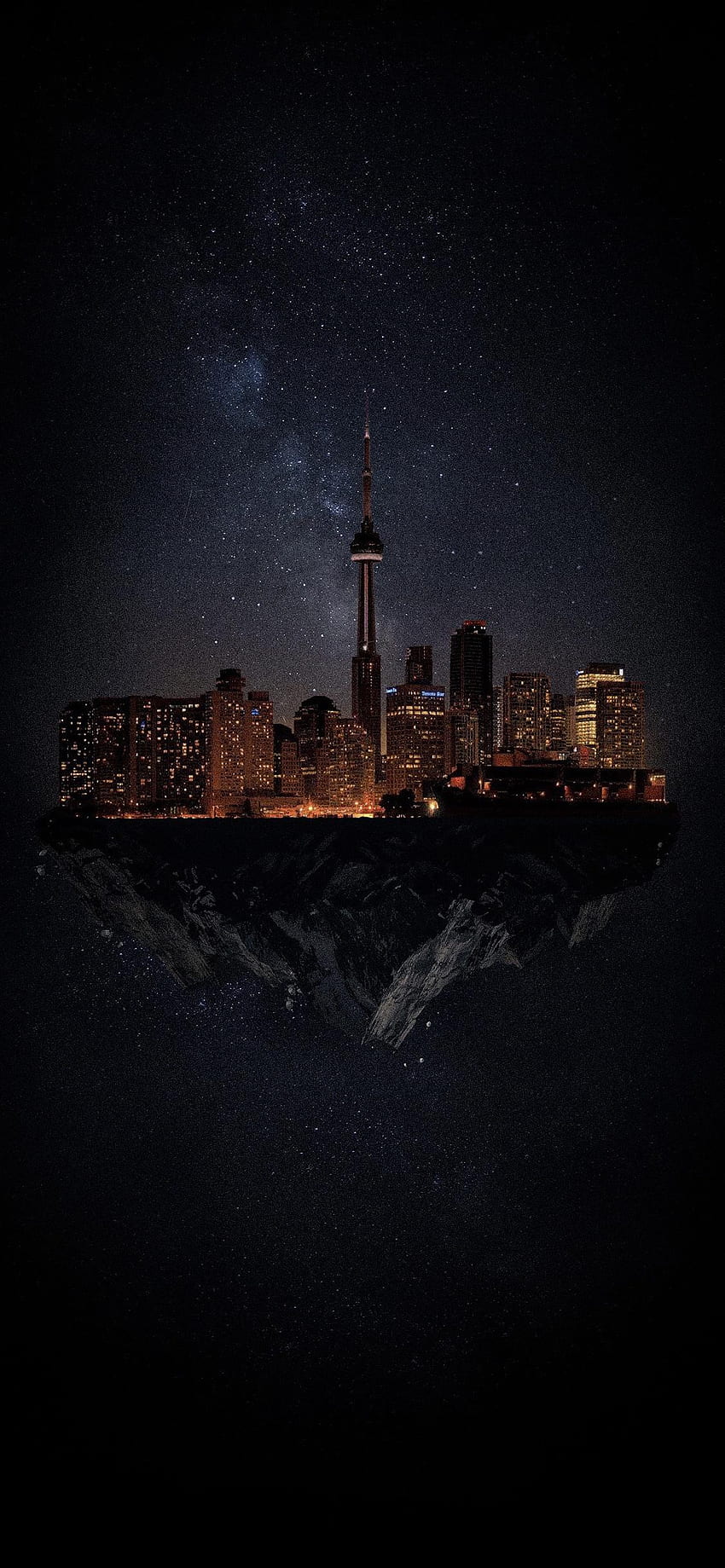 I made a dark mode phone of Toronto! Looking to do other cities in Ontario next, give me some suggestions!: ontario, Torento HD phone wallpaper