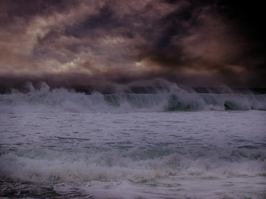 Powerful Storm, sky, water, ocean, wave HD wallpaper