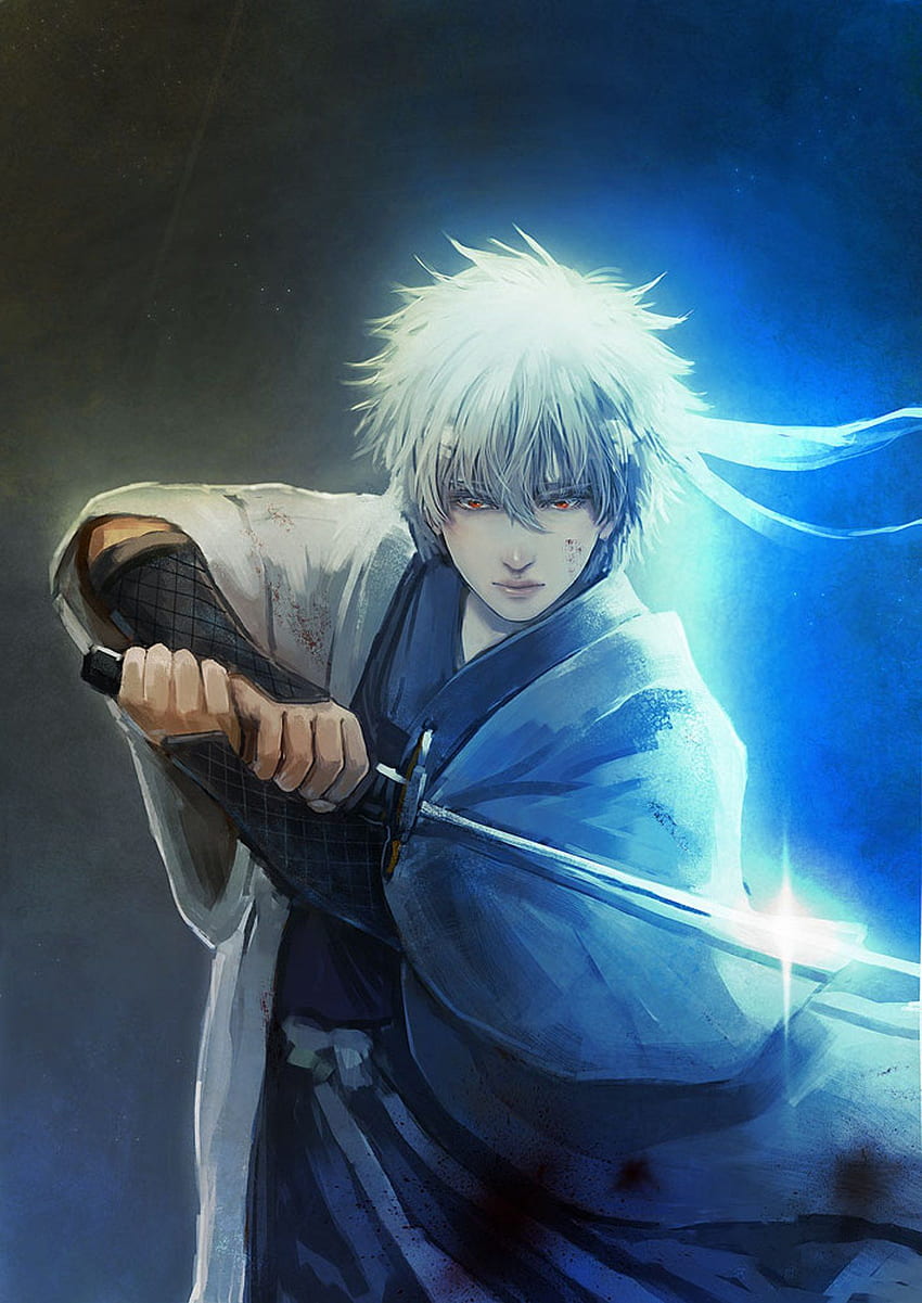 Anime series gintama character sword male guy 빛, Awesome Anime HD 전화 배경 화면