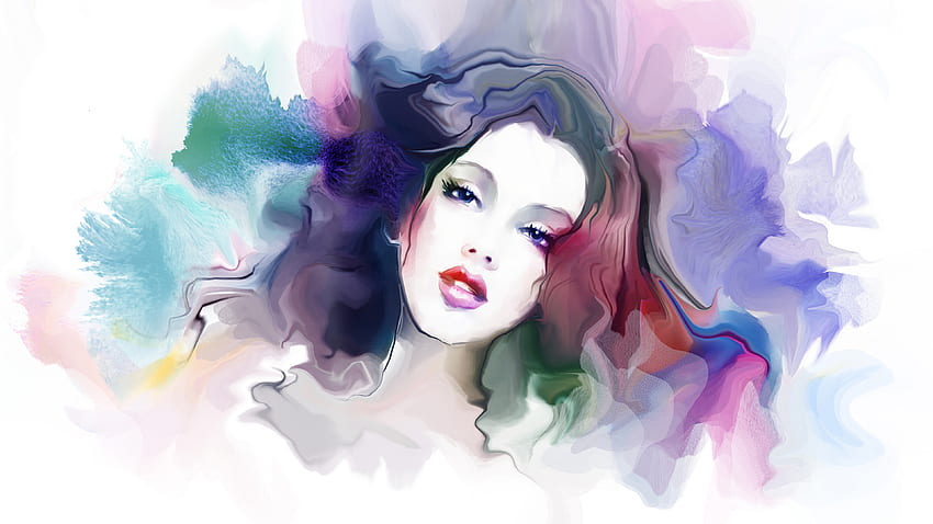 Face Girls Glance Painting Art HD wallpaper | Pxfuel