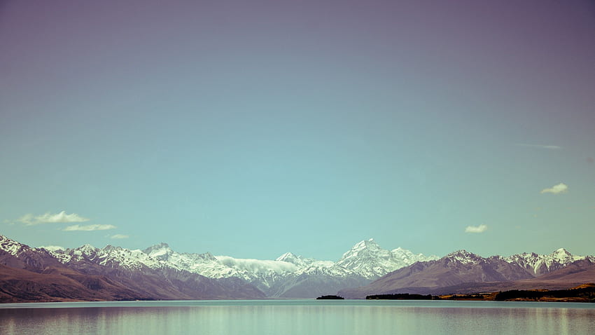 자연, 하늘, 산, 눈, 정점, 호수, 상판 HD 월페이퍼