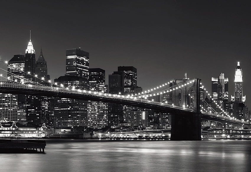 Pont de Brooklyn fond noir et blanc 23386 Fond d'écran HD