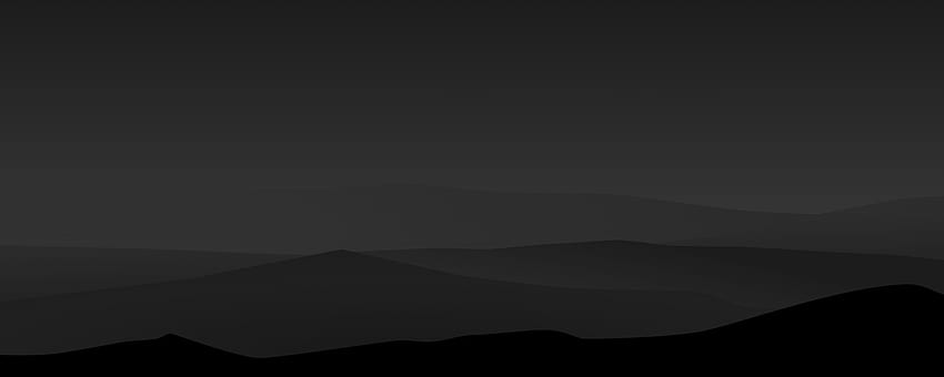 Dark Night Mountains Minimalistischer, minimaler Dual-Monitor HD-Hintergrundbild