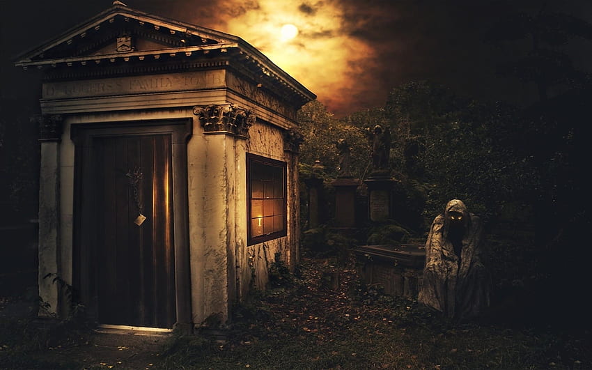 night, crypt, death , Fantasy , , and Background HD wallpaper