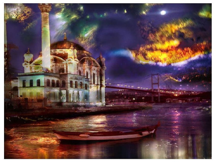 different ortakoy istanbul, sea, turkey, istanbul, mosque, ortakoy, different HD wallpaper
