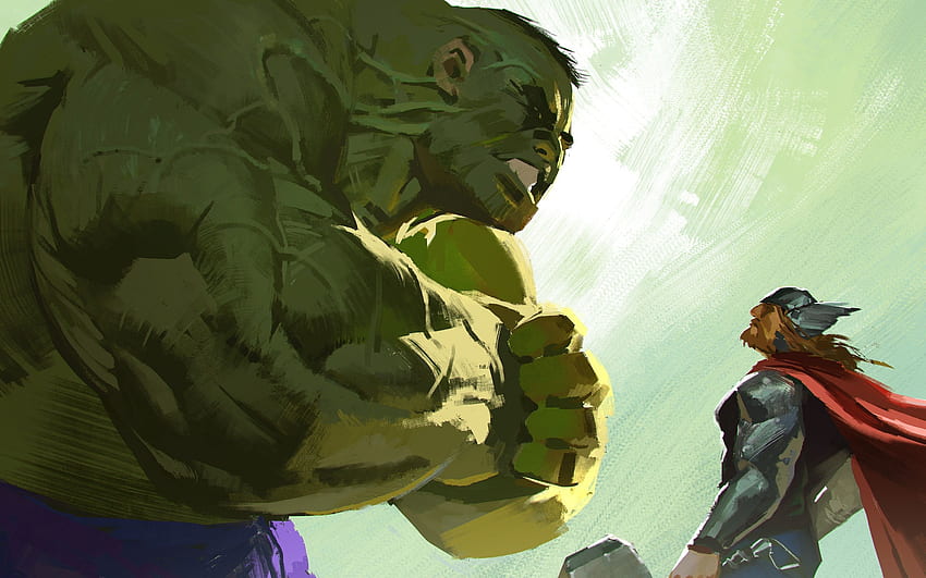 Thor Vs Hulk Artwork , , Artist , Artwork , , Digital Art , , Hulk , Superheroes , Thor HD wallpaper