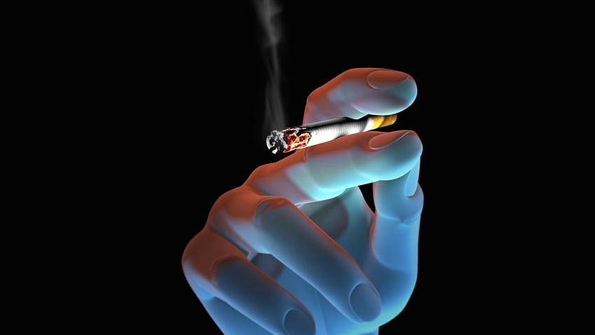 Fumar causa câncer, doenças cardíacas, fumaça de cigarro 3D papel de parede HD
