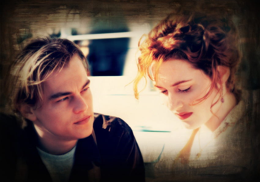 Titanic (1997), blanc, titanic, noir, leonardo dicaprio, homme, fille, actrice, beauté, kate winslet, femme, amour, film, acteur, couple, roux Fond d'écran HD
