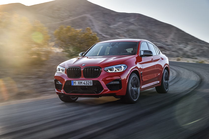 BMW X4, on-road, red HD wallpaper