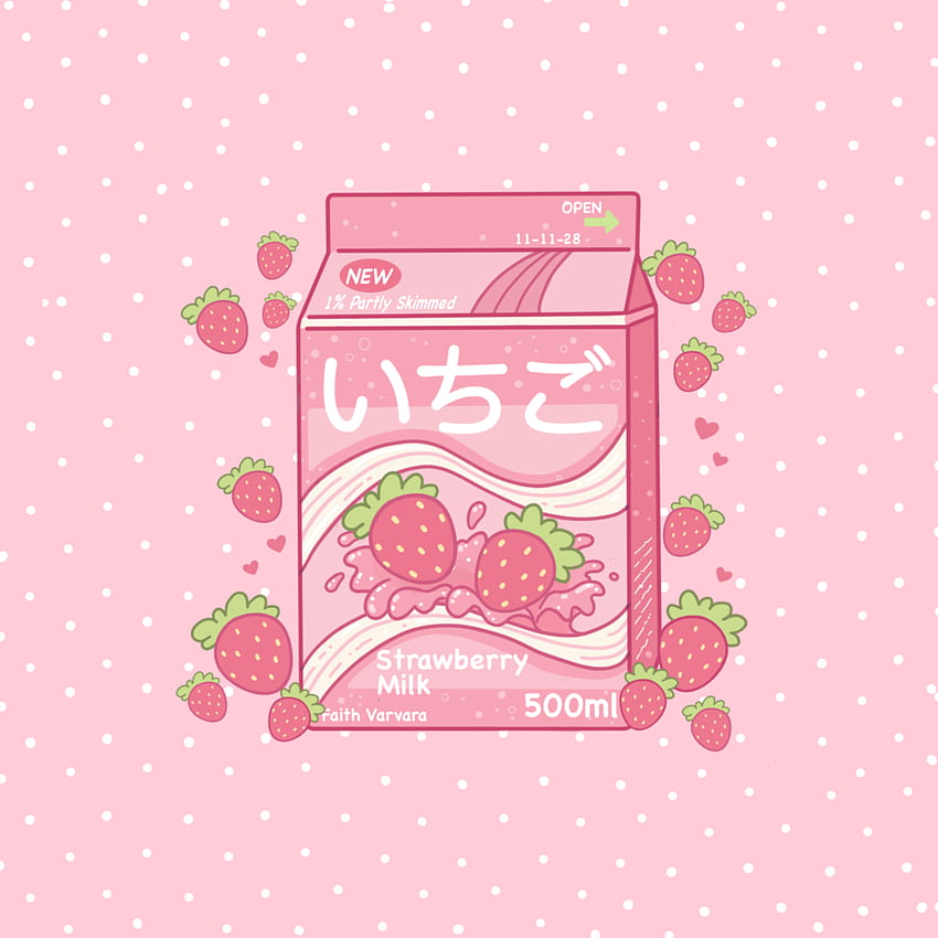 Strawberry Milk Pink Pillow in 2020. Pink milk, Strawberry milk, Banana Milk Aesthetic HD-Handy-Hintergrundbild
