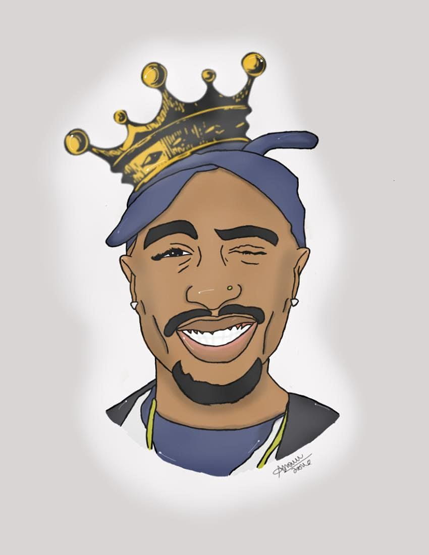 Collection of Tupac Drawing Cartoon. High quality HD phone wallpaper ...
