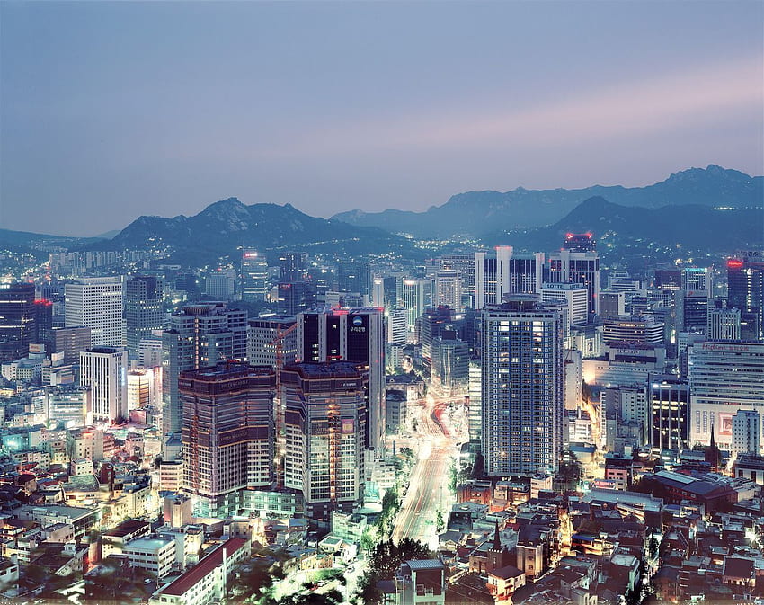 Sabahın erken saatlerinde Seul, Güney Kore. Güney Kore seyahati, Tokyo silüeti, Kore seyahati HD duvar kağıdı