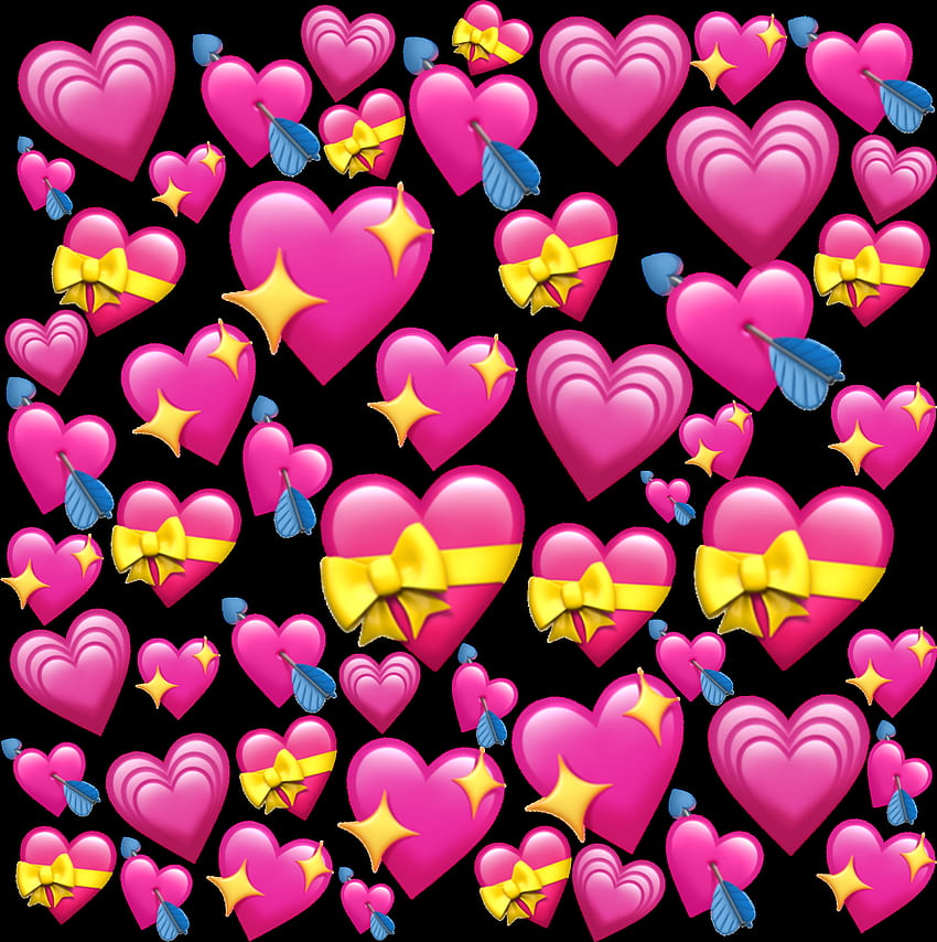 Emoji serca, różowe emotikony Tapeta na telefon HD