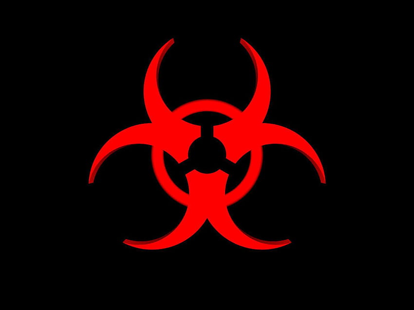 Символ за биологична опасност -, червена биологична опасност HD тапет