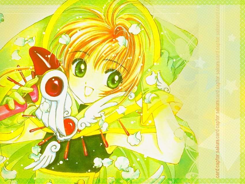 Lemony Sakura, staf, anime, lemon, hijau, sakura, cardcaptor sakura Wallpaper HD