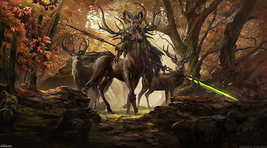 Fantasy art Centaur deer woman forest . . 1025187. UP HD wallpaper