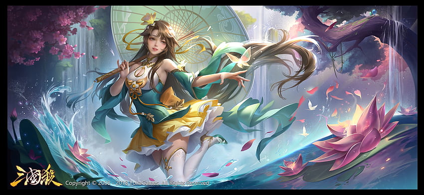 Fantasy girl, frumusete, girl, hanji, fantasy, parasol, luminos HD wallpaper