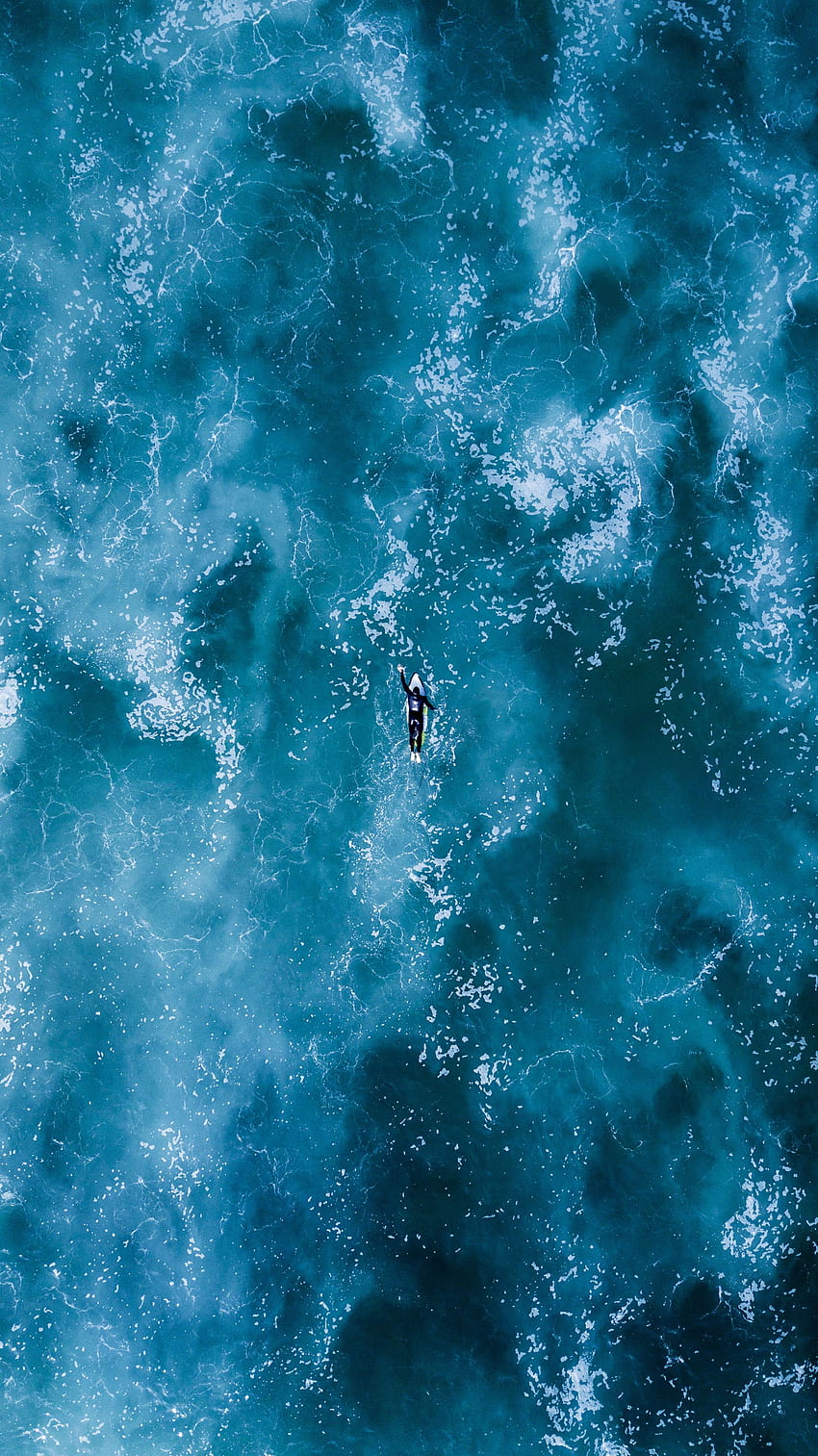 Nature, Waves, Serfing, View From Above, Ocean HD phone wallpaper