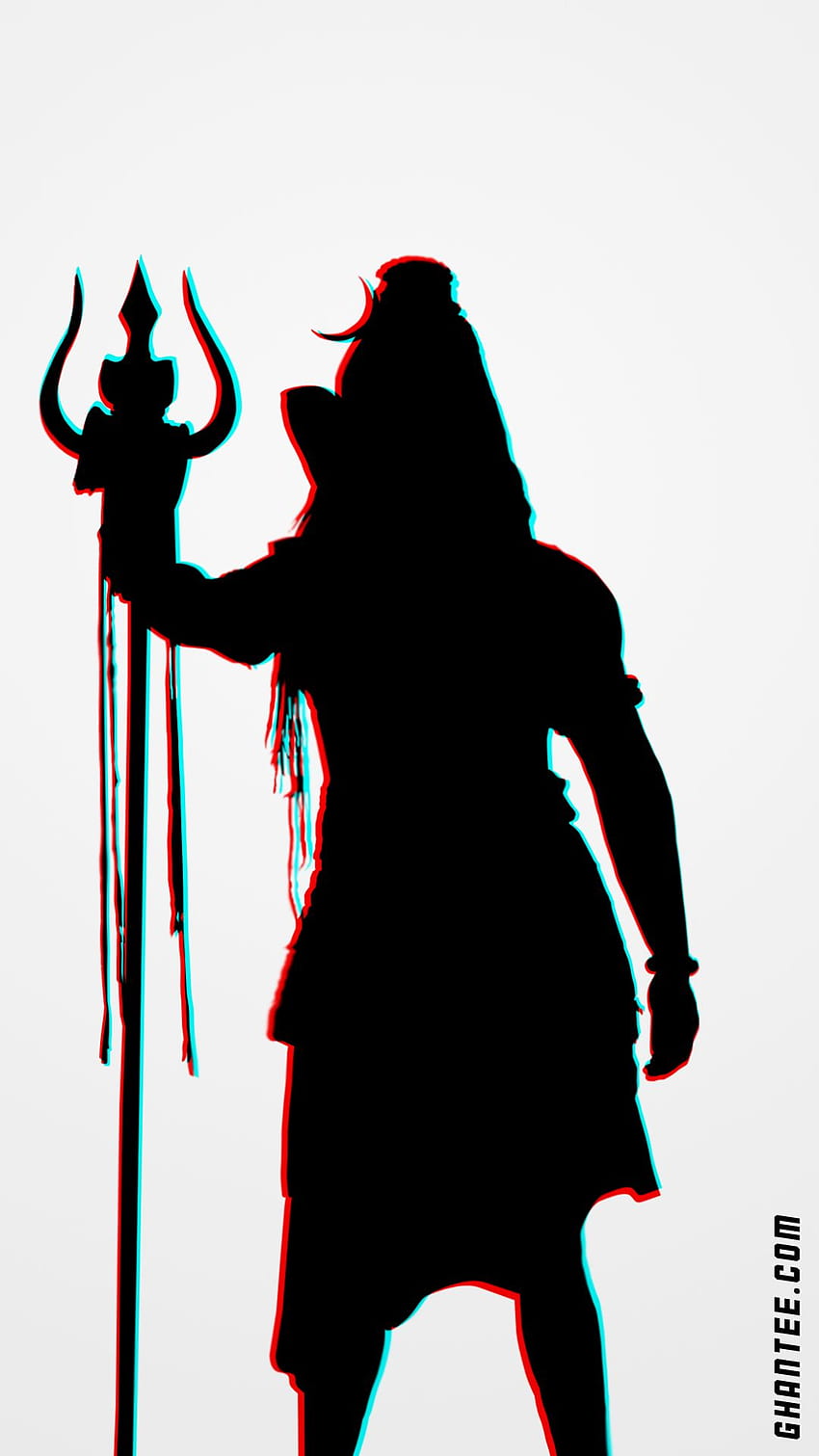 Anáglifo de fundo do telefone Lord Shiva 3D. Ghantee. Lord Shiva, pinturas de Lord Ganesha, pintura de Lord Shiva, Shiva Dark Papel de parede de celular HD