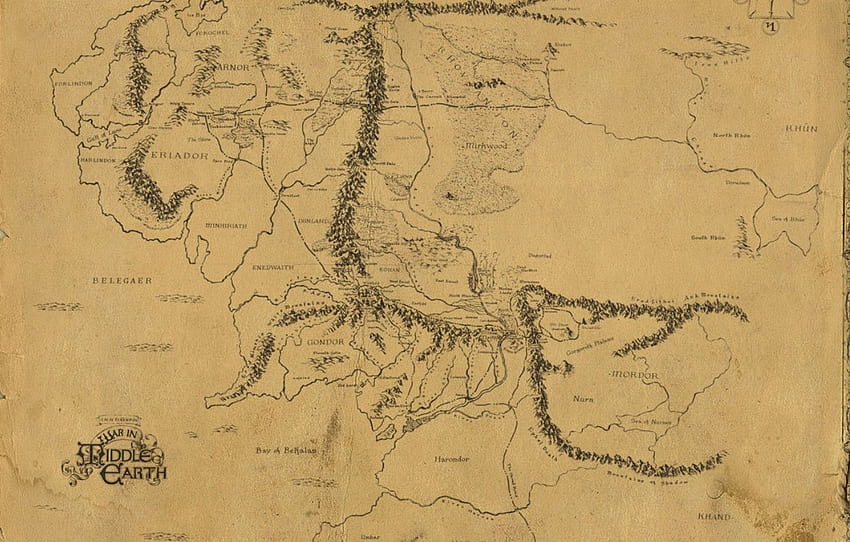 mapa, O Senhor dos anéis, John. R. R. Tolkien, O Senhor dos Anéis, Terra Média para , seção разное papel de parede HD