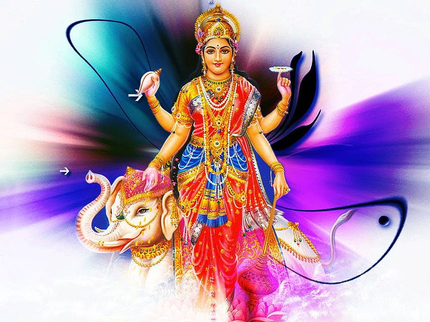 Goddess Gaja Lakshmi Devi HD wallpaper