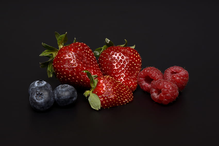 Food, Strawberry, Raspberry, Bilberries, Berries HD wallpaper