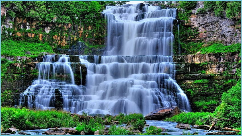 Entspannen der schönste Wasserfall Natur, Naturwasserfall - Schöner Wasserfall, Strandwasserfall HD-Hintergrundbild