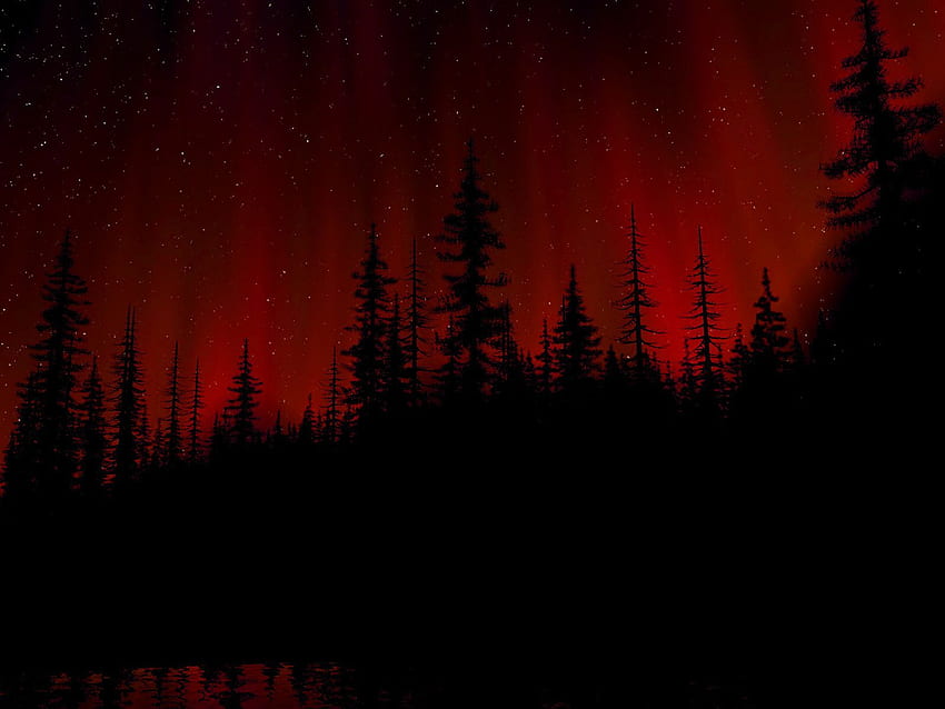 Nordlicht-Computer, Hintergrund. . Rote Ästhetik, roter ästhetischer Grunge, roter Himmel, rote und schwarze Ästhetik HD-Hintergrundbild