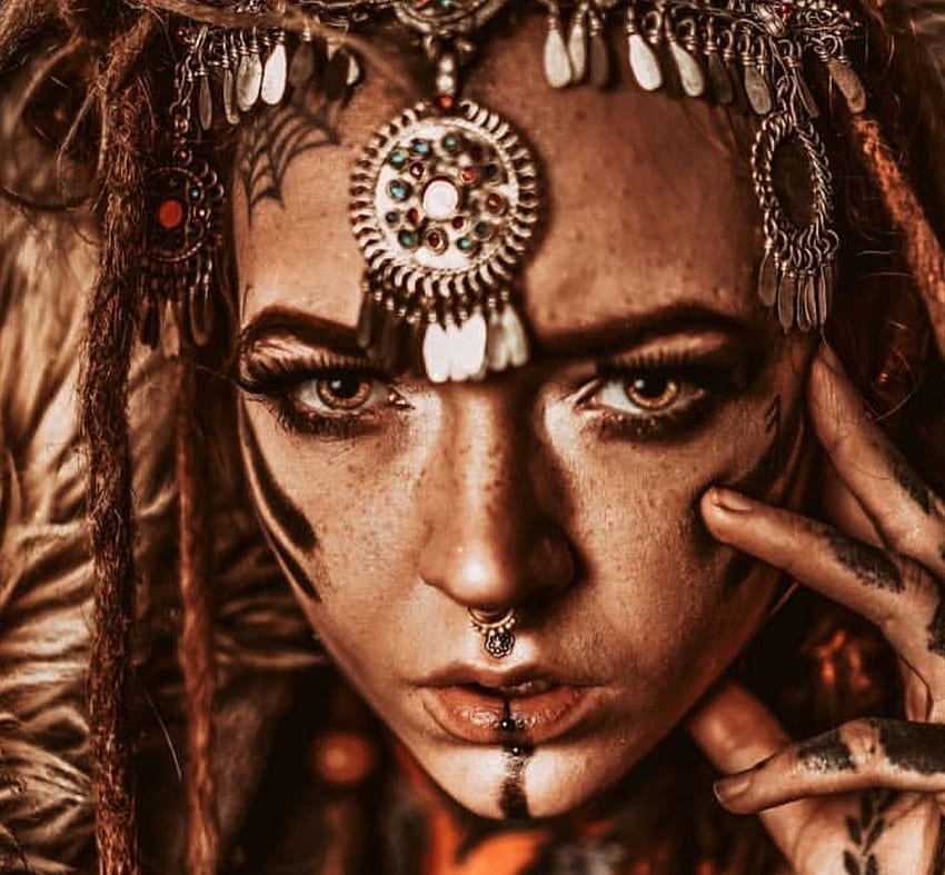 Tribal, girl, jewel, model, face, woman HD wallpaper | Pxfuel
