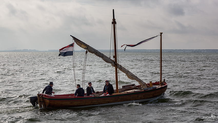 Capiteyns-Chaloupe, Boat, Sail, Dutch, Chaloupe, Flag, Captain HD wallpaper