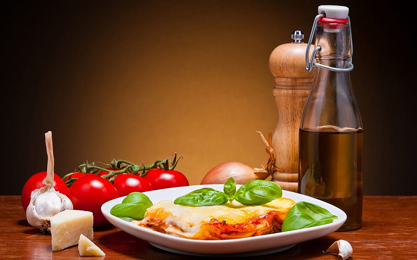 Lasagna, Olive Oil, Tomatoes HD wallpaper