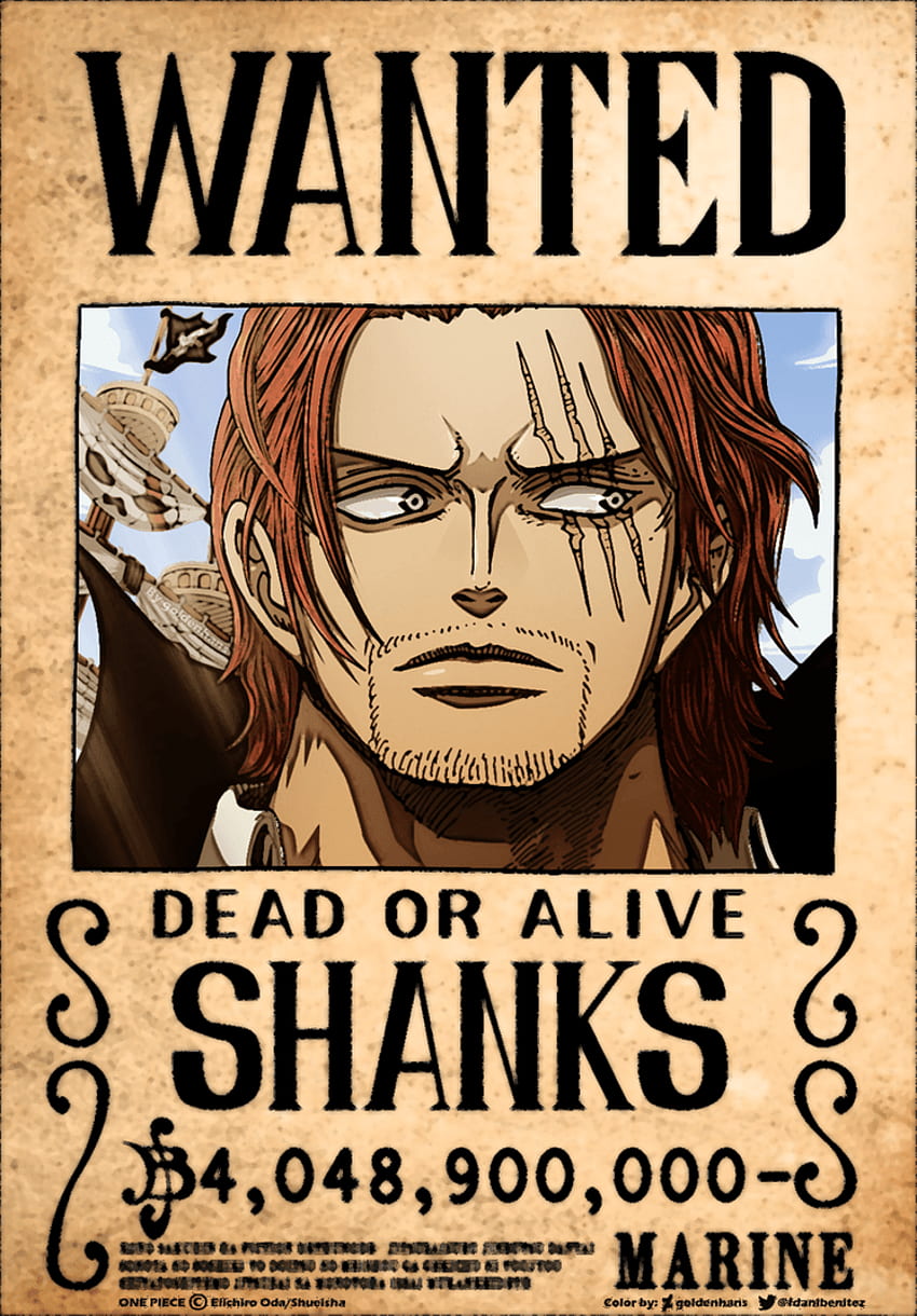Shanks - WANTED // One Piece cap. 957. One piece bounties, One piece, One piece tattoos, Luffy Wanted Poster HD phone wallpaper