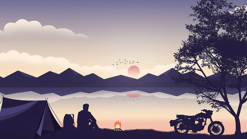 Biker Camping Laptop Full , , Background, and HD wallpaper