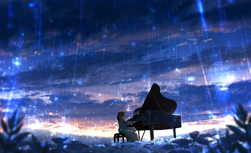 Anime-Klavier, Anime-Instrument HD-Hintergrundbild