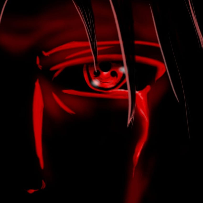 Red Eyes Bloody Itachi Uchiha In Black Background Naruto HD wallpaper   Peakpx