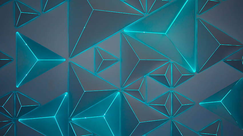 Teal Neon Geometric HD wallpaper