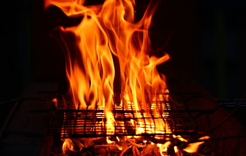 tło, ogień, grill, grill dla Tapeta HD