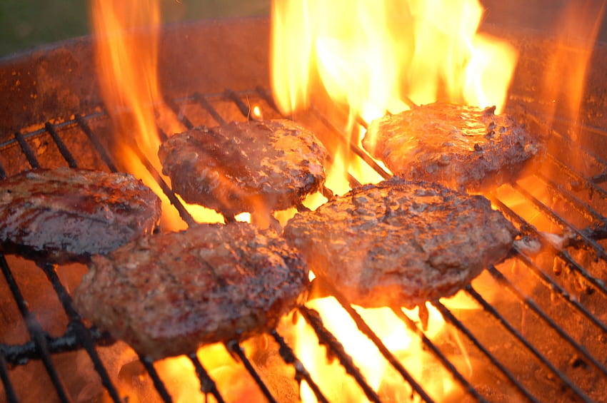 Bbq barbecue grill fuoco cibo. pc Sfondo HD