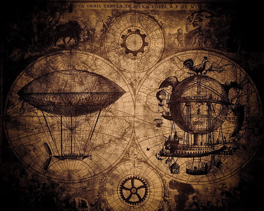 Idéias sobre Steampunk - Fundo Steampunk vitoriano, Mapa Steampunk papel de parede HD