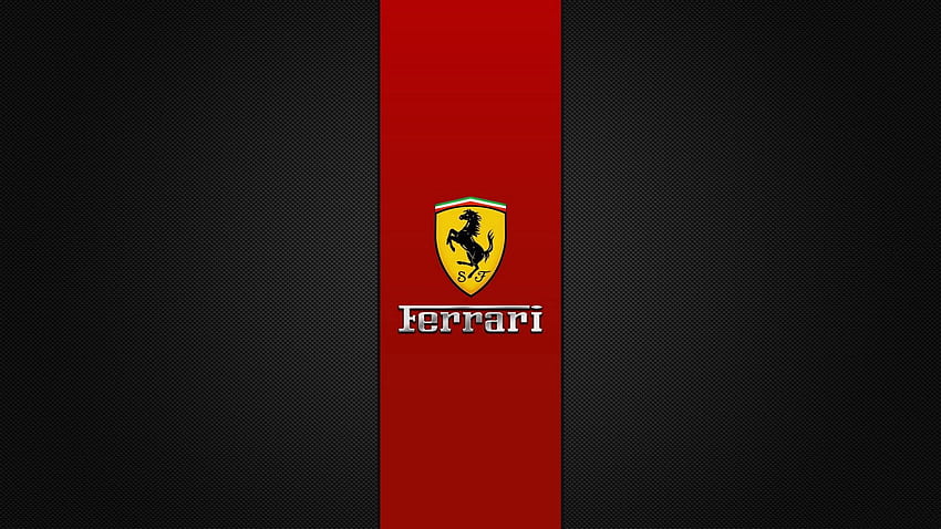 Marcas de logotipo de Ferrari de coche rojo y negro, símbolo de Ferrari fondo de pantalla
