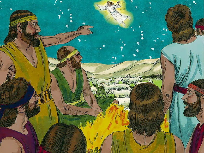 Bible - Shepherds Hear Of The Birth Of Jesus - Angels Announce The Birth Of Jesus To Shepherds (Luke 2:8 20), Christmas Shepherds HD wallpaper