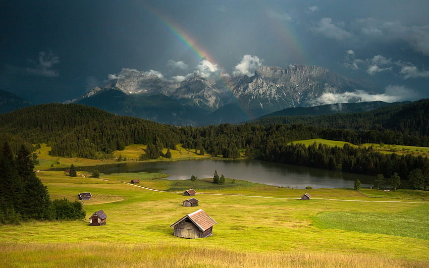 Mountains, Landscape, Nature, Mountain, Rainbow, Rain, Rustic, Farm / and Mobile  Background HD wallpaper | Pxfuel