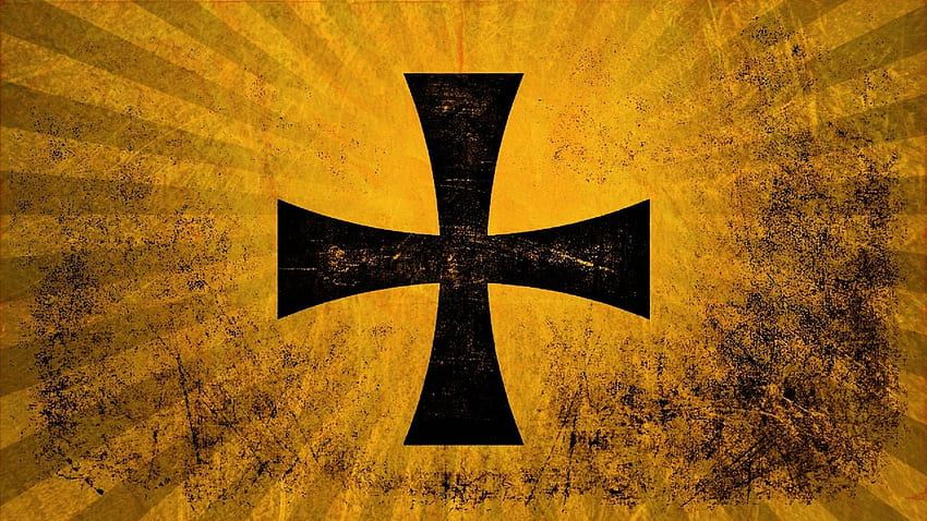 Hıristiyanlık Bayrağı Çapraz Turuncu Sarı Grunge Güneş Işınları - Çözünürlük: HD duvar kağıdı