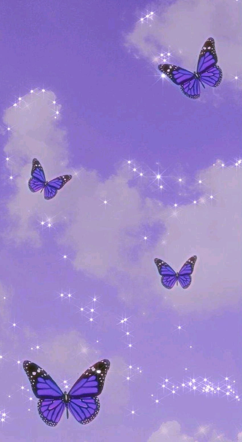 Лилави пеперуди, пеперуда HD тапет за телефон