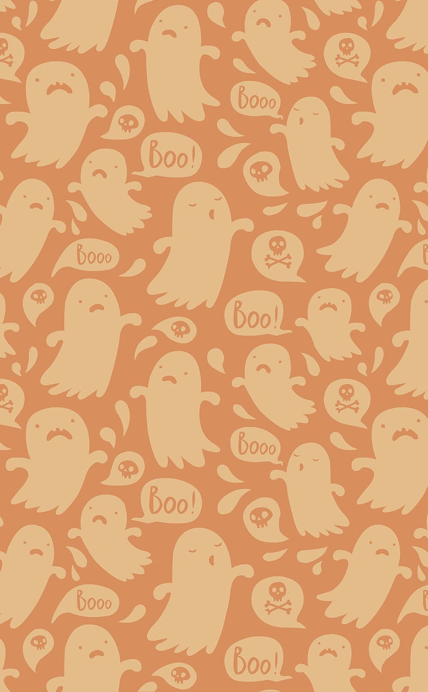 Seamless vector pattern with cats and pumpkins on orange background Simple  Halloween wallpaper design with ghosts Scary holiday fashion textile Stock  Vector Image  Art  Alamy
