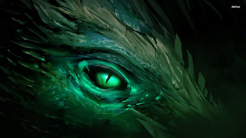 Green Dragon Eye HD wallpaper