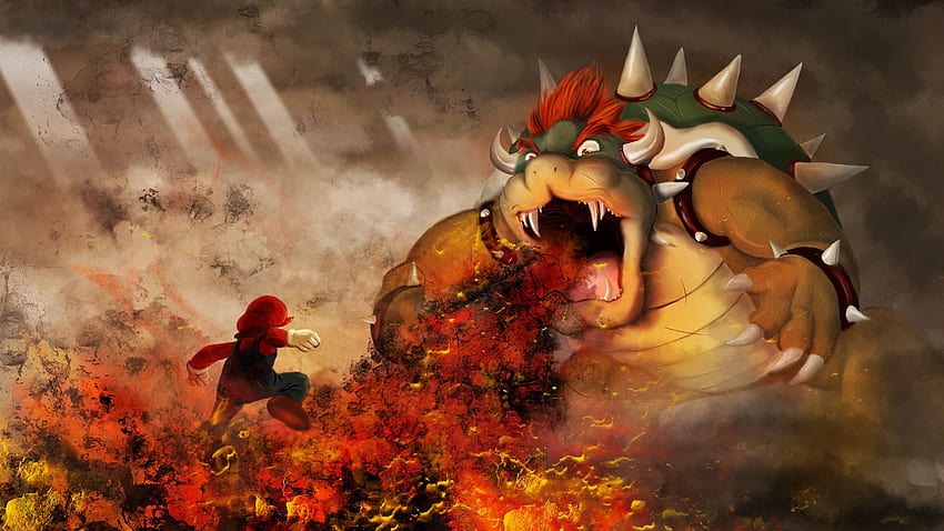 Mario vs Bowser, Epik Mario Wallpaper HD