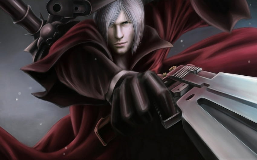 Dante, video game, devil may cry, red, gun HD wallpaper