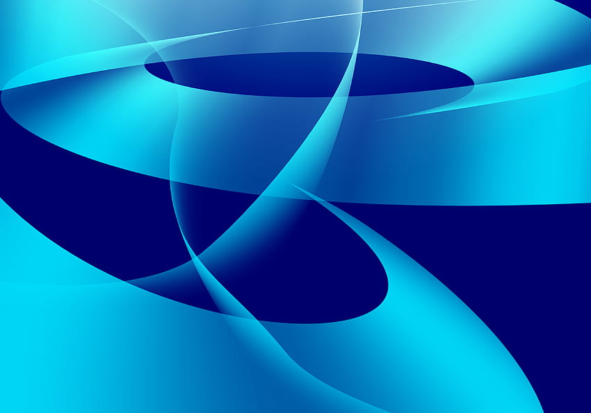 Blue waves, abstract, blue background HD wallpaper